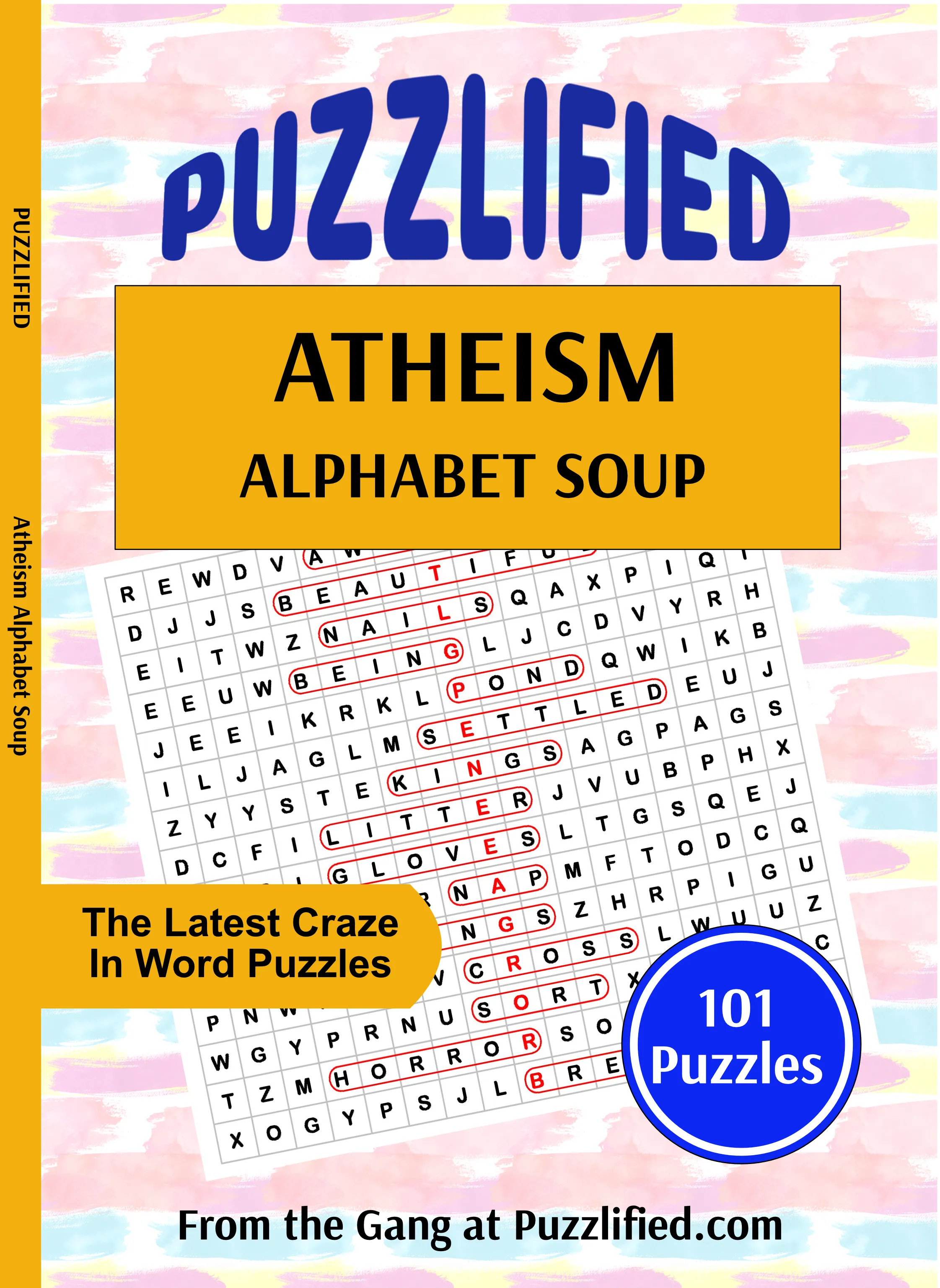 The cover of the puzzle book Alphabet Soup: Atheism.